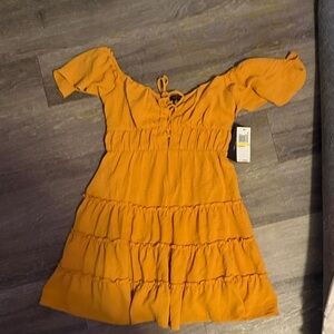 City Studio Orange Ruffle Dress